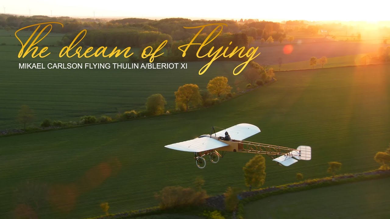 The dream of flying! Bleriot XI beautiful evening flight.