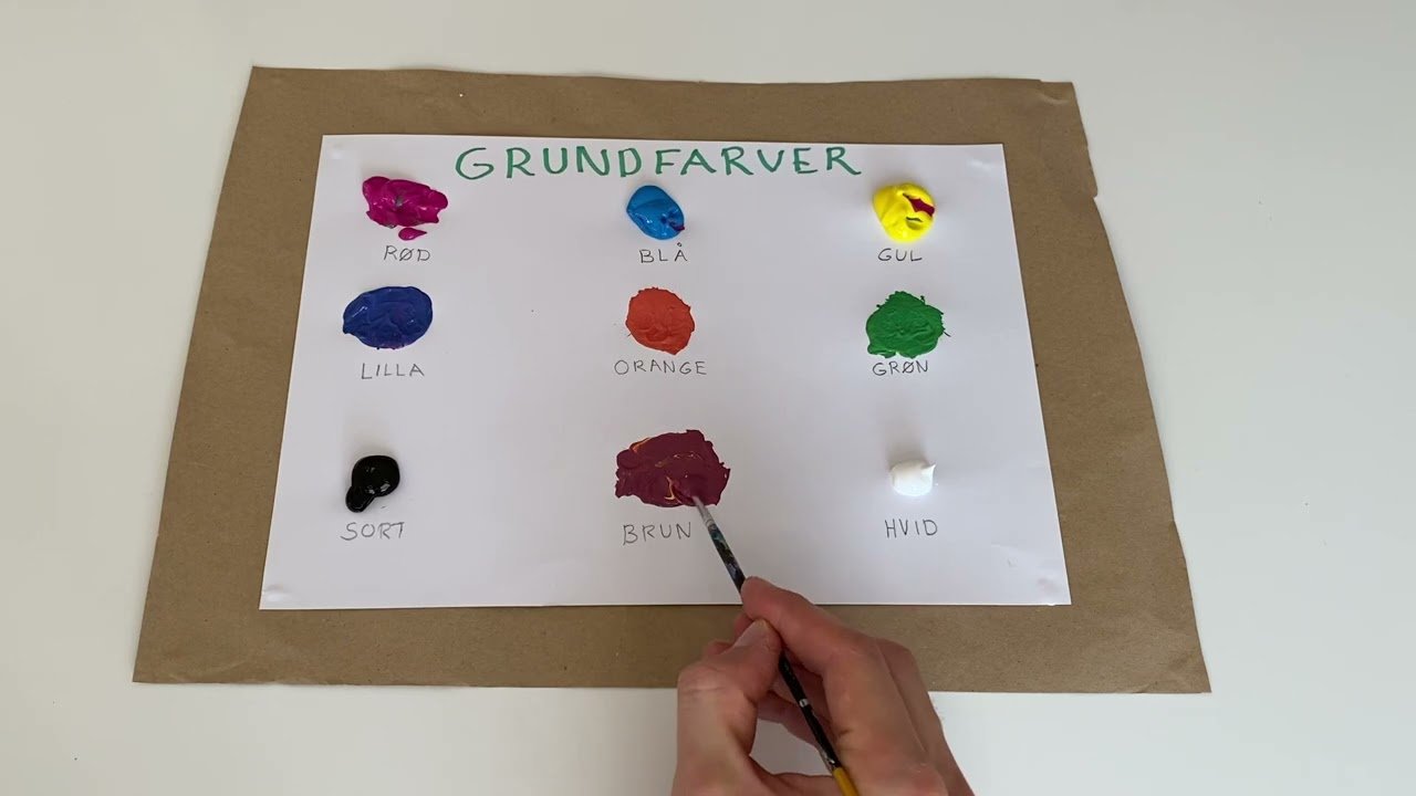 Hvordan blander man farver af grundfarverne? (orange, grøn, lilla og brun) Hvordan blander man farver af grundfarverne? (orange, grøn, lilla og brun)