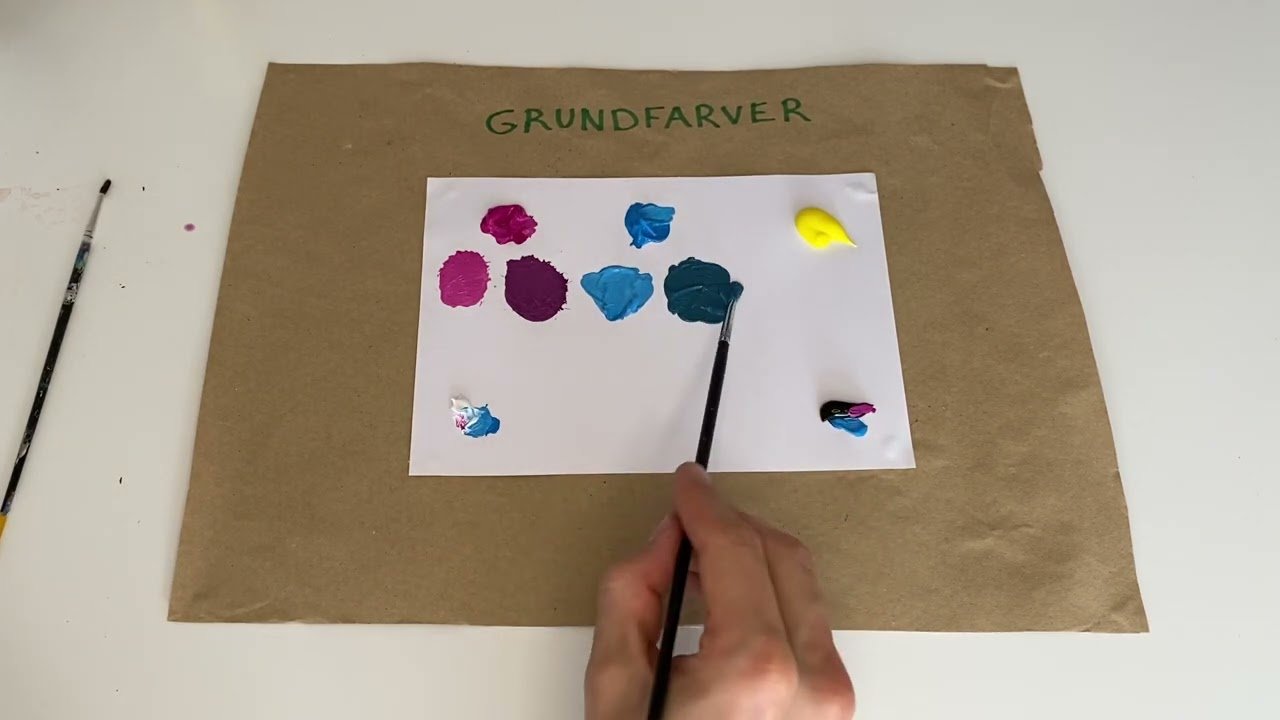 Hvordan blander man rød, blå og gul (grundfarverne)? Hvordan blander man rød, blå og gul (grundfarverne)?