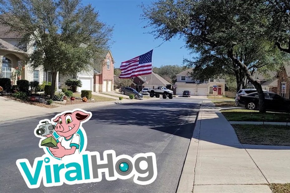 Largest American Flag Flown Behind Truck || ViralHog