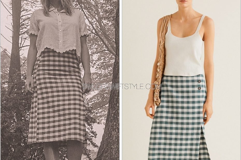Taylor Swift Style — Folklore | July 23, 2020 Mango 'Gingham Skirt' -...