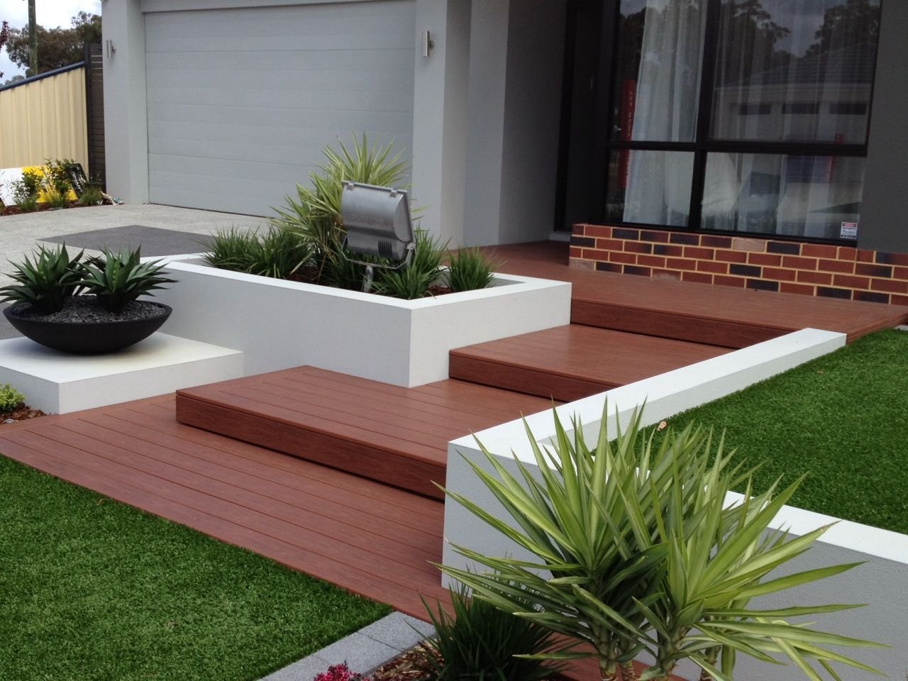 A nice, multi step porch | Front house landscaping, Yard design, Front yard design A Nice, Multi Step Porch | Front House Landscaping, Yard Design, Front Yard Design