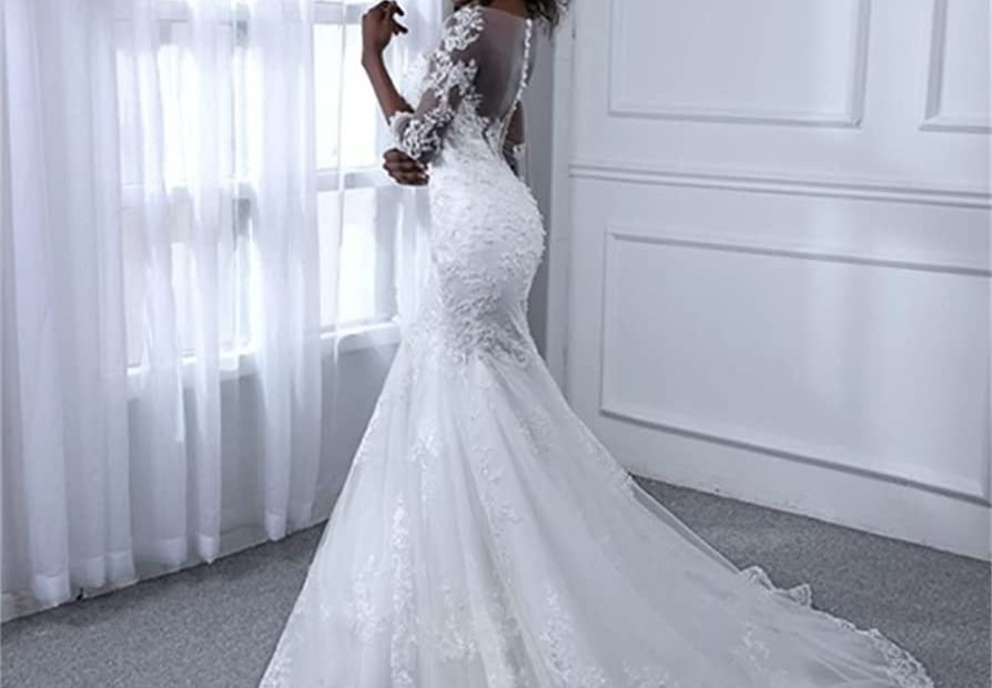 Amazon.Com: Vestido De Novia De Gasa De Moda, Se Puede Personalizar Con  Glúteos, Ropa Simple, Iglesia, Césped, Boda, 20 W, Color Blanco : Ropa,  Zapatos Y Joyería