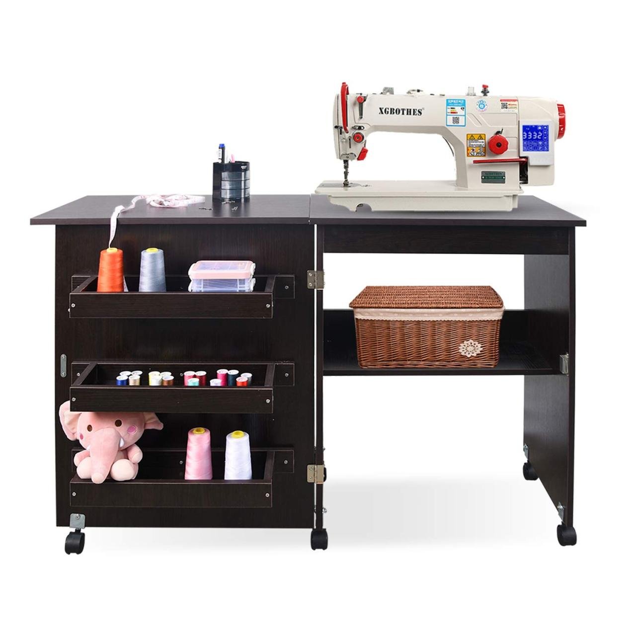 Amazon.com: Usinso Folding Sewing Table Multifunctional Sewing Machine Cart Table Sewing Craft Cabinet Table with Storage Shelves Portable Rolling Sewing Desk Computer Desk with Lockable Casters(Brown) : Arts, Crafts & Sewing Amazon.Com: Usinso Folding Sewing Table Multifunctional Sewing Machine Cart Table Sewing Craft Cabinet Table With Storage Shelves Portable Rolling Sewing Desk Computer Desk With Lockable Casters(Brown) : Arts, Crafts & Sewing