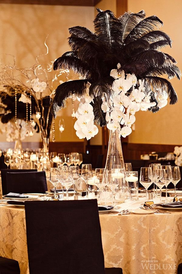 A Glam Gold, Black, & Ivory Wedding | Wedding deco, Wedding decorations, Art deco wedding A Glam Gold, Black, & Ivory Wedding | Wedding Deco, Wedding Decorations, Art Deco Wedding