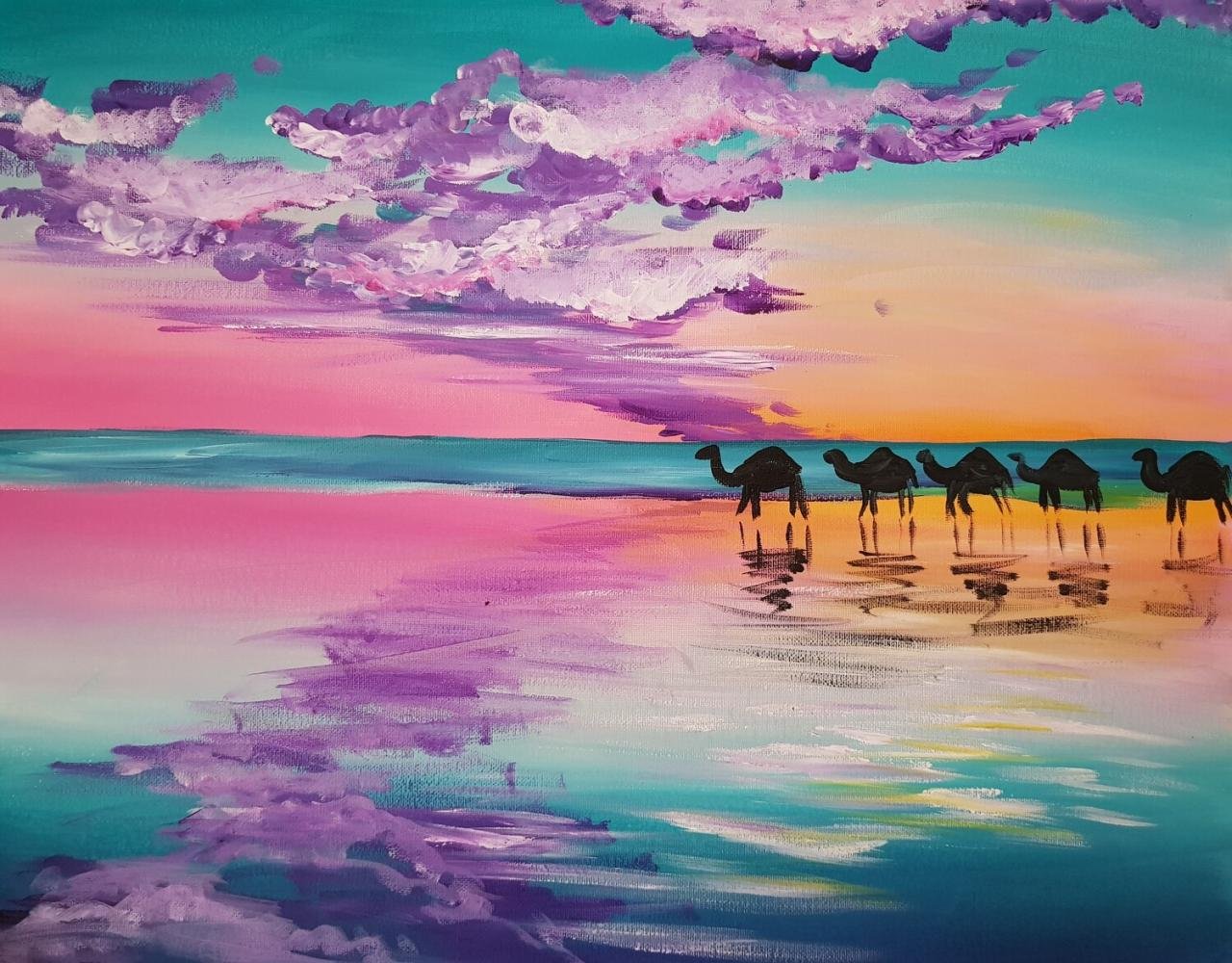 Cable Beach Camels - Paint & Sip Classes Perth Cable Beach Camels - Paint & Sip Classes Perth