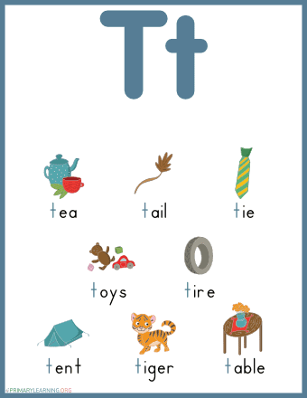 Things That Begin With The Letter T | Primarylearning.Org