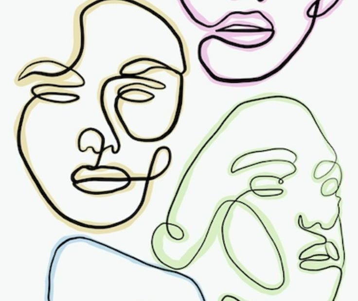 One Line Face Drawing One Line Drawing Of Abstract Faces - Etsy Uk | Line  Art Design, Line Art Drawings, Face Line Drawing