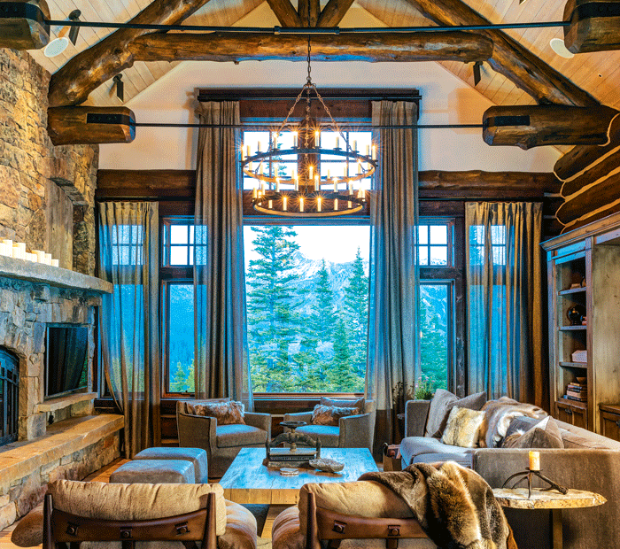 A Montana Home Renewed With Rustic Style - Mountain Living | Modern Rustic Decor  Living Room, Rustic Living Room, Modern Rustic Living Room