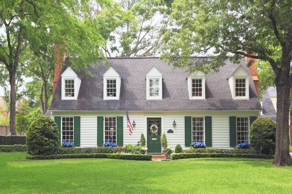 White Colonial With Green Door And Shutters | Green Shutters, House  Exterior, Colonial House