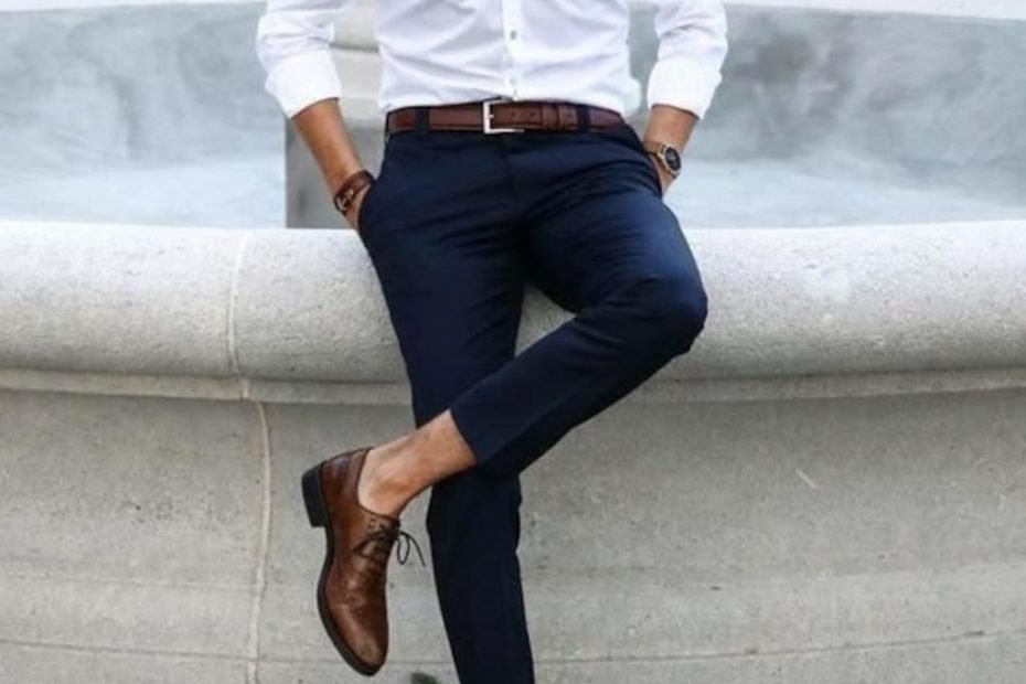 Men Elegant White Shirt Blue Trouser Office Wear Shirt And - Etsy