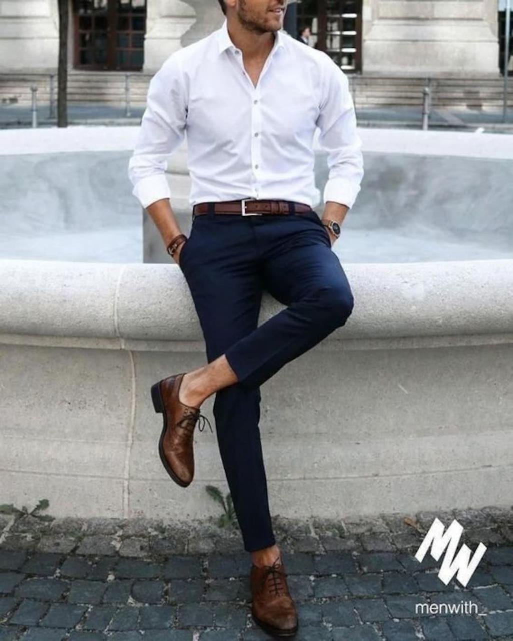Men Elegant White Shirt Blue Trouser Office Wear Shirt and - Etsy Men Elegant White Shirt Blue Trouser Office Wear Shirt And - Etsy