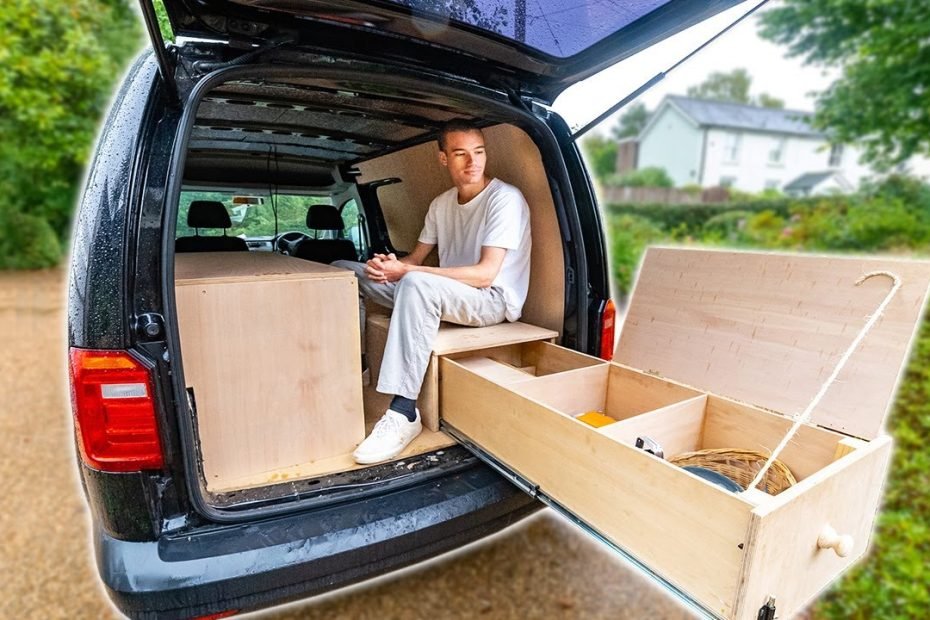Converting My Van Into A Simple Micro Camper - Building A Slide Out Drawer  Bed - Ep 6 - Youtube