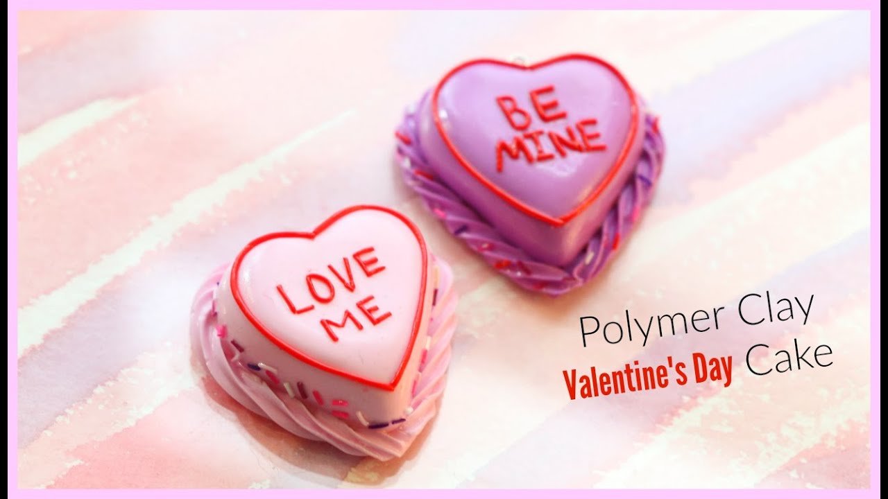 Valentine's Day Cake - Polymer Clay Tutorial - YouTube Valentine'S Day Cake - Polymer Clay Tutorial - Youtube
