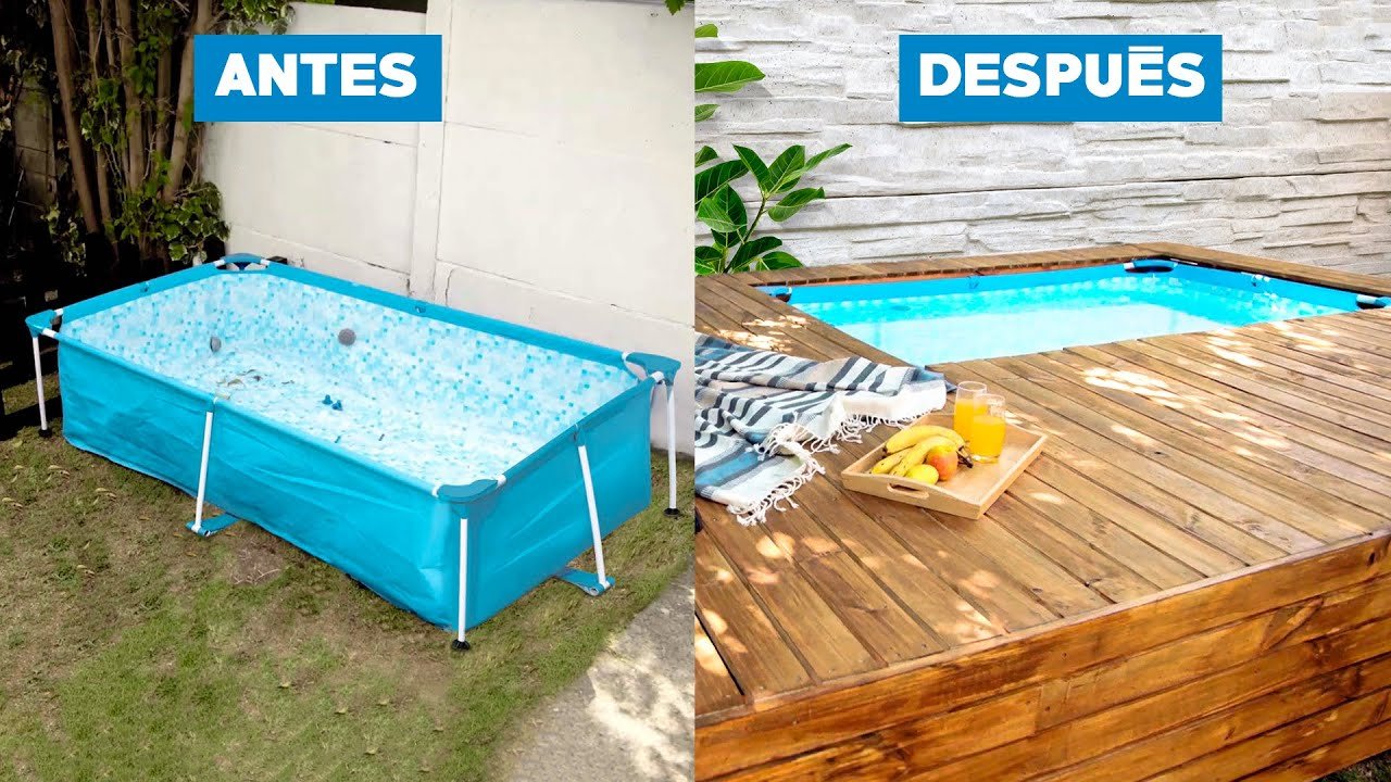 Cómo hacer un deck de madera para piscina - YouTube Cómo Hacer Un Deck De Madera Para Piscina - Youtube