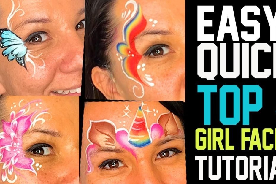 4 Easy, Fast Girl Face Painting Ideas Tutorial - Youtube