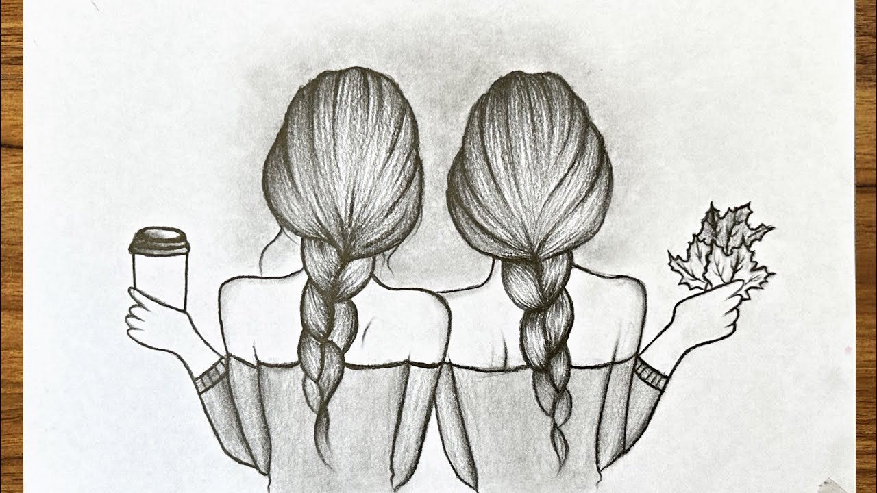 BFF Drawings Easy Step by Step | Best Friends Drawing | Pencil Drawing | Friendship Day Drawing - YouTube Bff Drawings Easy Step By Step | Best Friends Drawing | Pencil Drawing | Friendship Day Drawing - Youtube