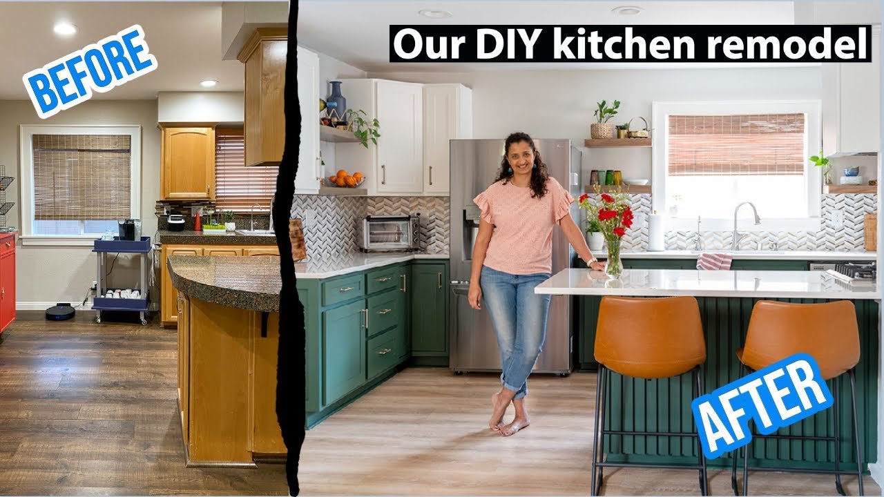 Incredible DIY Kitchen Makeover - Before and After - Modern Boho Kitchen Design - YouTube Incredible Diy Kitchen Makeover - Before And After - Modern Boho Kitchen Design - Youtube