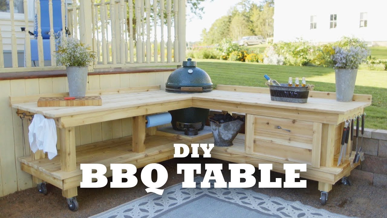 DIY Backyard BBQ Table - YouTube Diy Backyard Bbq Table - Youtube