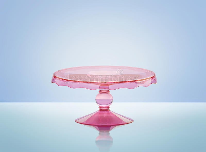 Pink Glass Cake Stand Stock Illustration. Illustration Of Decor - 78561821