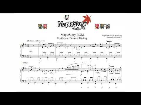 메이플스토리 OST/BGM 루디브리엄 피아노 악보 / MapleStory OST Rudibrium : Fantastic Thinking Piano Cover Sheet Music.